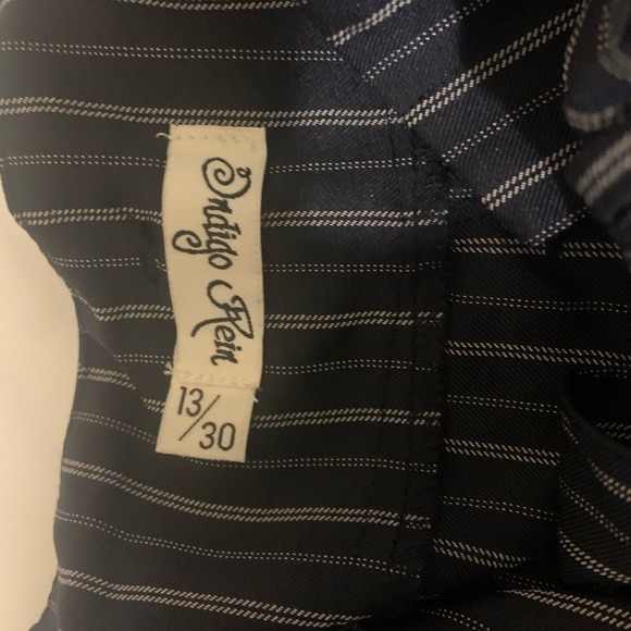 Navy blue stripped flared pants - Picture 4 of 6